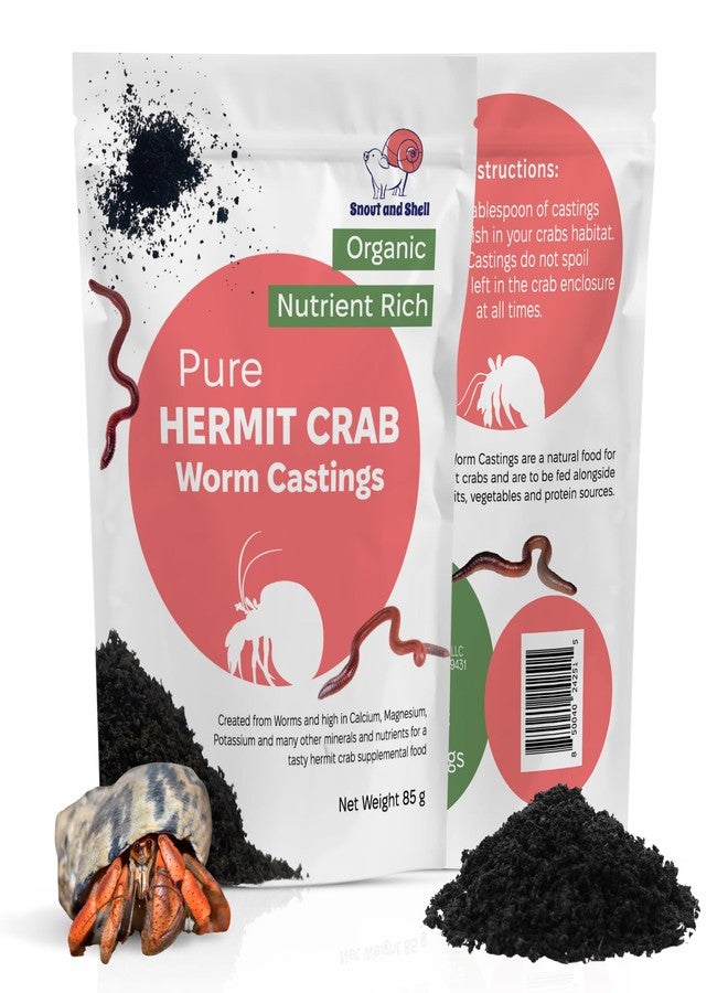 Snout and Shell Organic Pet Hermit Crab Greensand Food Supplement & Worm Castings (Worm Castings) 85 Grams - Image 1